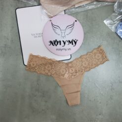 Quần lót Victoria Secret lọt khe thun cotton phối ren màu da 415955seq