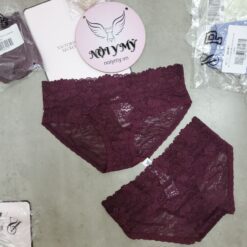 Quần lót Pink nguyên mông ren màu tím rượu 417370qcj