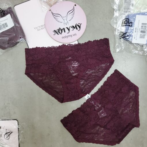 Quần lót Pink nguyên mông ren màu tím rượu 417370qcj