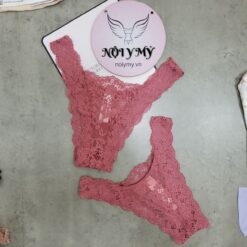 Quần lót Victoria Secret nửa mông lưng cao ren màu hồng đất 417745qky