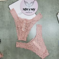 Quần lót Victoria Secret nửa mông lưng cao ren màu cam nude 417745qpq