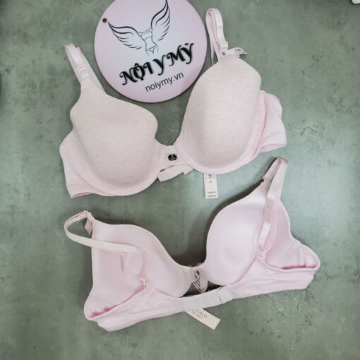 Áo lót Victoria Secret không nâng thun cotton màu hồng nhạt 423824qas