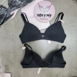 Áo lót Victoria Secret không nâng không gọng mút mỏng thun cotton màu đen xám 423833qb4