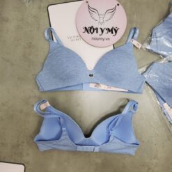 Áo lót Victoria Secret không nâng không gọng mút mỏng thun cotton màu xanh biển 423833qd2