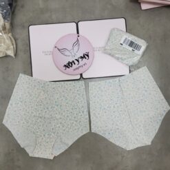 Quần lót Victoria Secret nguyên mông lưng cao thun lạnh không viền màu kem hoa 423906spr (Sao chép)