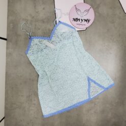 Áo ngủ Victoria's Secret ren lưới thêu hoa màu trắng 423851qca