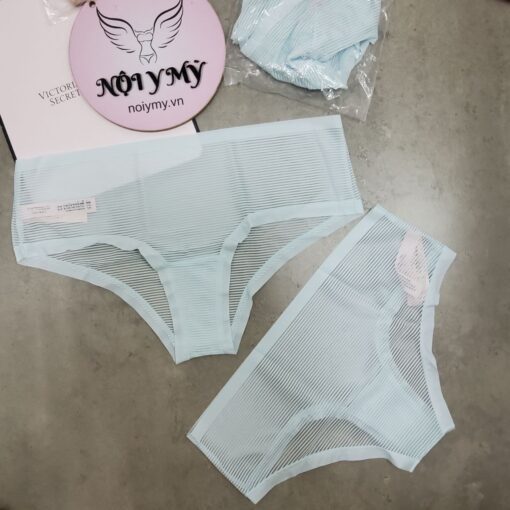 Quần lót Victoria Secret nửa mông ren lưới không viền màu xanh biển nhạt 426135qd2 (Sao chép)