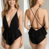 Jumsuite Victoria's Secret lụa phối ren đen màu trắng 427616q9z