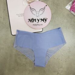 Quần lót Victoria Secret nửa mông thun lạnh không viền phía sau ren lưới màu xanh dương 428738qcj