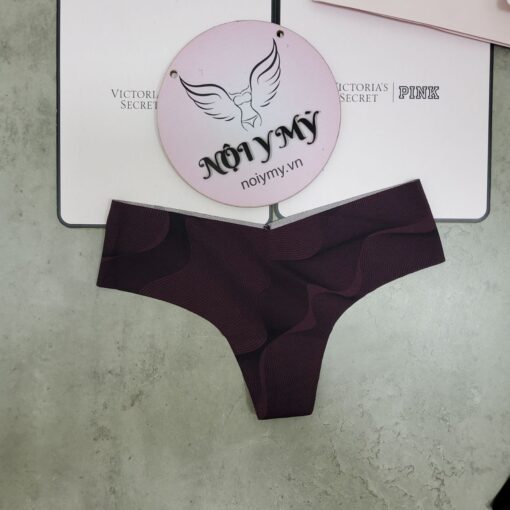 Quần lót Victoria’s Secret lọt khe thun lạnh không viền màu tím vân đen 424626 (Sao chép)