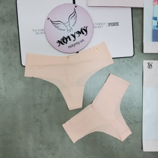Quần lót Victoria’s Secret lọt khe thun lạnh không viền màu cam đỏ caro 424626 (Sao chép)