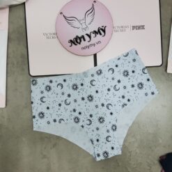 Quần lót Victoria Secret nửa mông thun lạnh không viền màu xanh biển hoạ tiết 424627 (Sao chép)