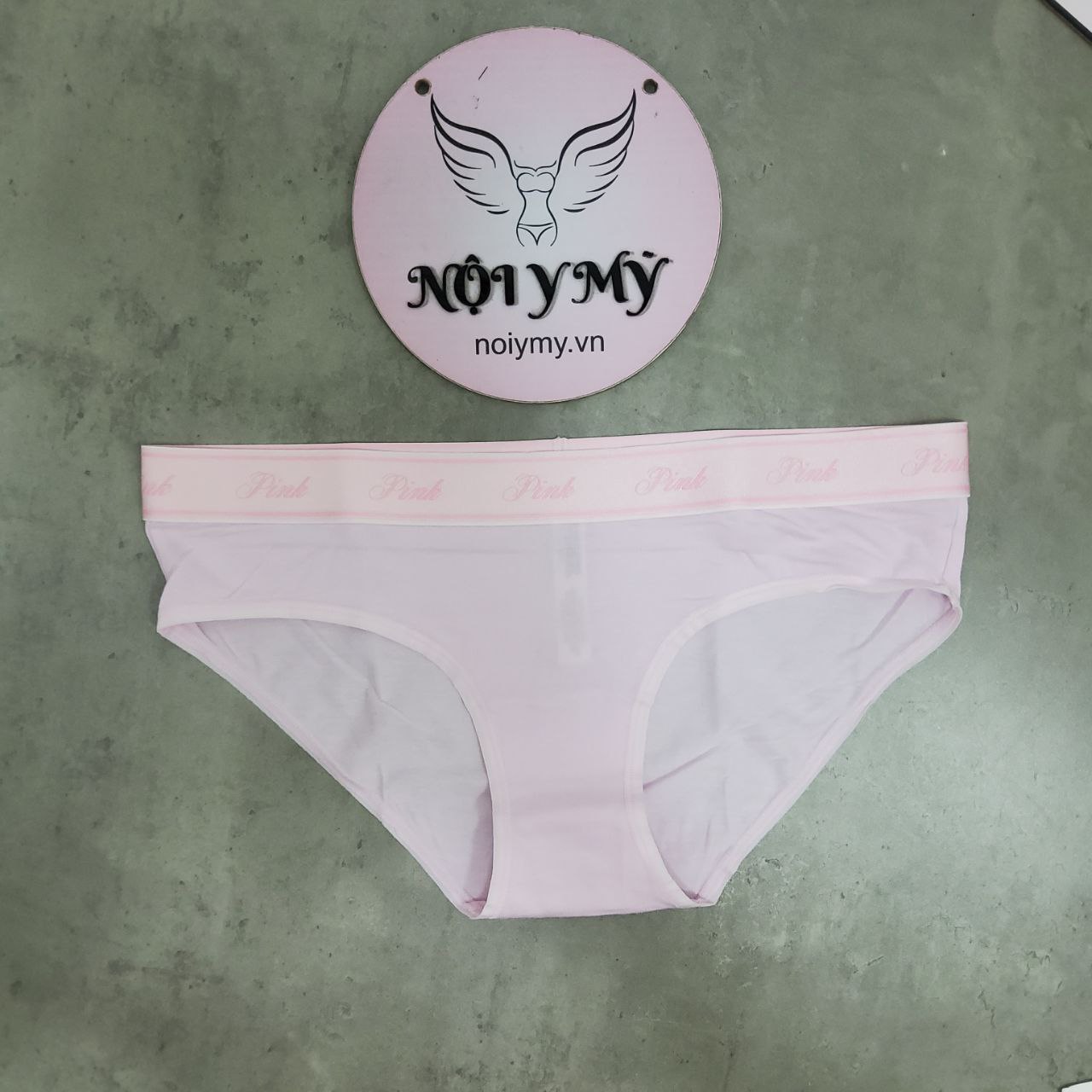 Quần lót Pink nguyên mông thun cotton lưng logo màu hồng 416217qas