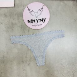 Quần lót Victoria Secret lọt khe thun cotton viền ren màu xám 418985qbv1