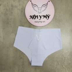 Quần lót Victoria Secret nửa mông thun lạnh không viền màu xanh nhạt logo đính đá 423369