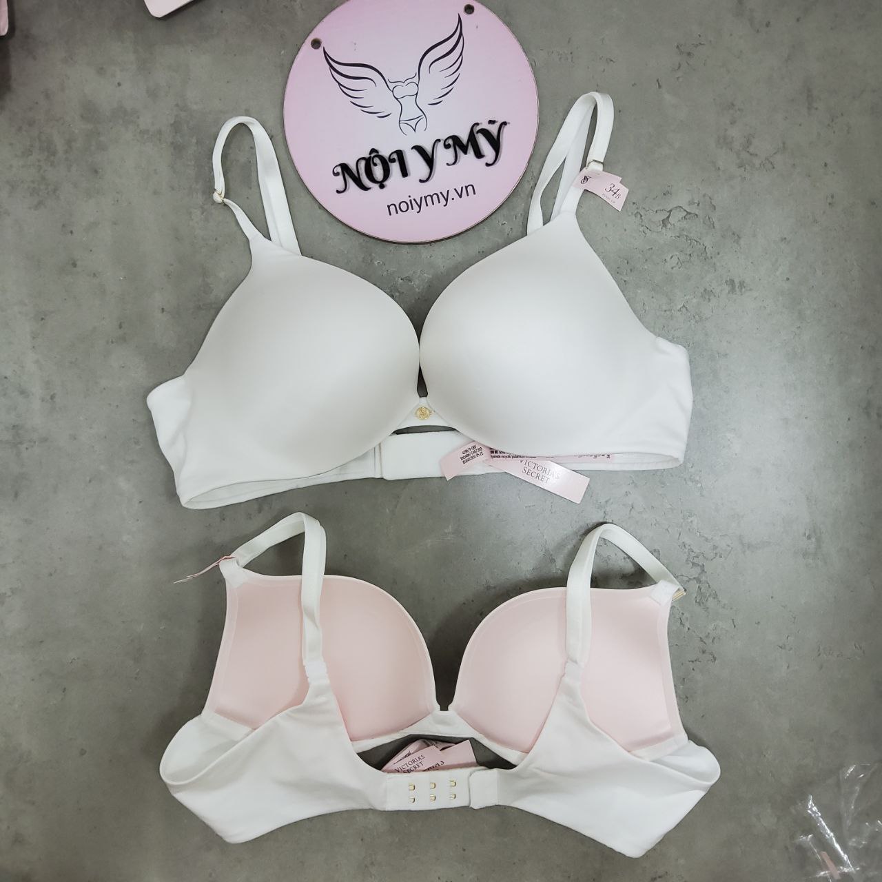 Áo lót Victoria Secret nâng vừa thun lạnh ẩn gọng màu trắng 428679qbf