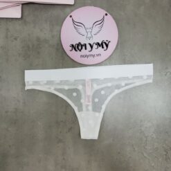 Quần lót Victoria Secret lọt khe ren lưới lưng logo màu trắng 428783qbf