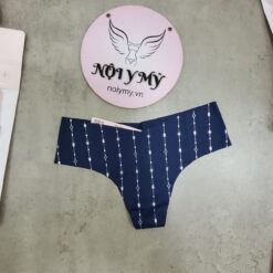 Quần lót Victoria’s Secret lọt khe thun lạnh không viền màu xanh dương hoạ tiết 431660qhp