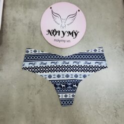 Quần lót Pink lọt khe thun lạnh không viền màu đen hoạ tiết 416223