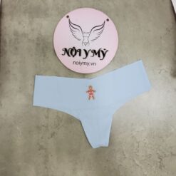 Quần lót Pink lọt khe thun lạnh không viền màu xanh biển hoạ tiết 416223