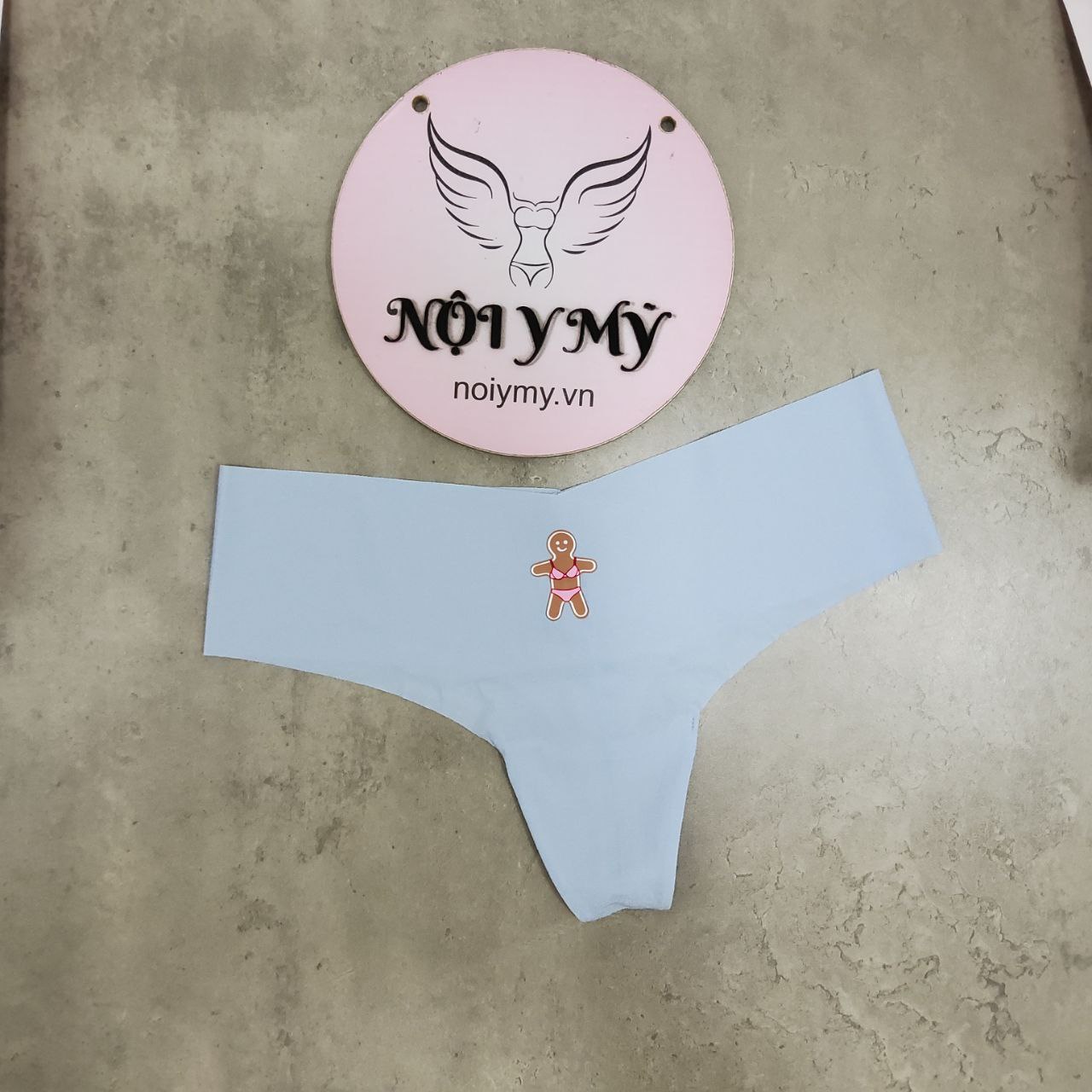 Quần lót Pink lọt khe thun lạnh không viền màu xanh biển hoạ tiết 416223