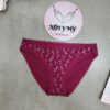 Quần lót Victoria’s Secret bikini cotton viền ren màu tím hồng hoạ tiết 417814