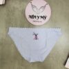 Quần lót Victoria’s Secret bikini cotton viền ren màu xanh biển nhạt hoạ tiết 417814