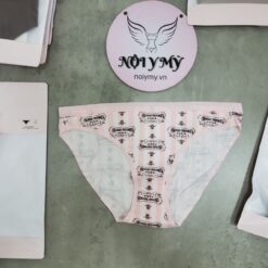Quần lót Victoria’s Secret bikini thun cotton màu hồng sọc hoạ tiết 415968