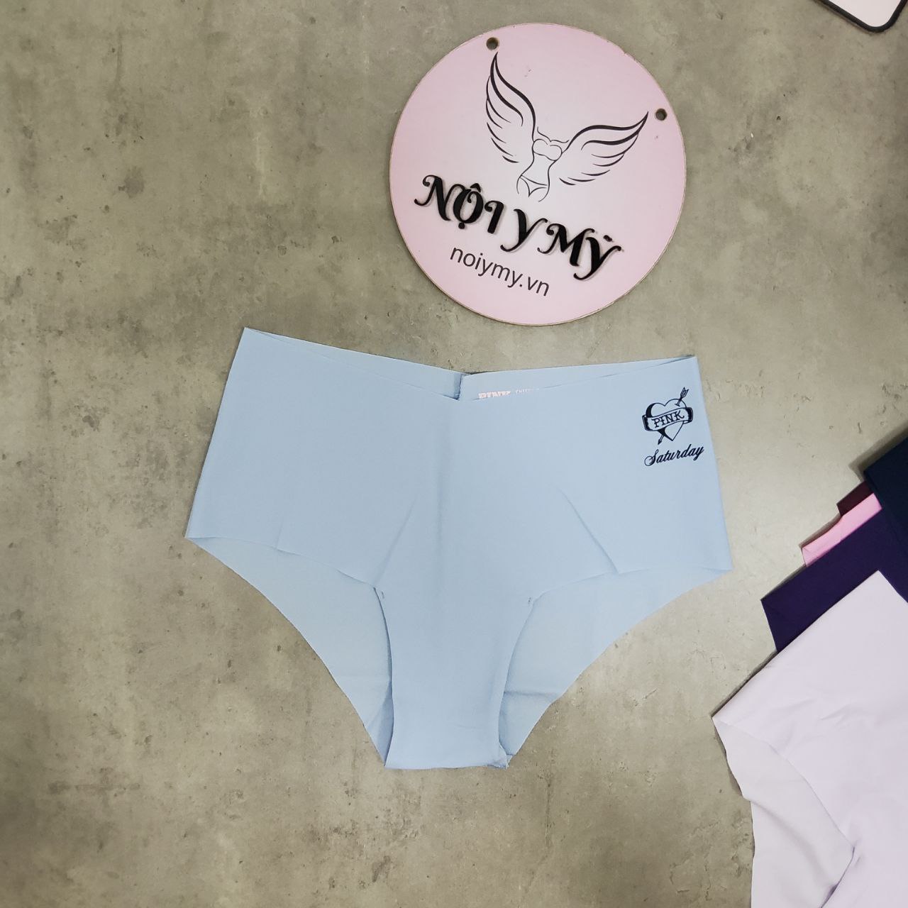 Quần lót Pink nửa mông thun lạnh không viền màu xanh biển saturday 416227