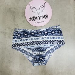 Quần lót Pink nửa mông thun lạnh không viền màu xanh dương hoạ tiết 416277