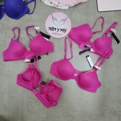 Áo lót Victoria Secret very sexy không nâng mút mỏng ẩn gọng ren màu hồng 828226qax