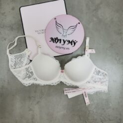 Áo lót Victoria Secret Dream Angels không nâng mút mỏng thun lạnh phối ren màu trắng 26919484