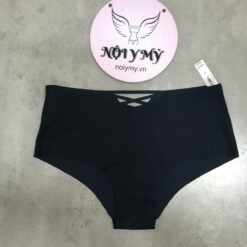 Quần lót Victoria Secret nửa mông thun lạnh không viền màu đen phía sau đan dây 27169131