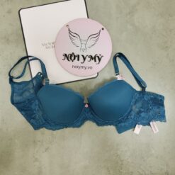 Áo lót Victoria Secret Dream Angels không nâng mút mỏng thun lạnh phối ren màu xanh lam 27176706