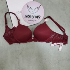 Áo lót Victoria Secret dream angel nâng vừa thun lạnh phối ren màu đỏ đô 27177024 (Copy)