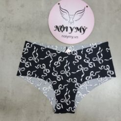 Quần lót Victoria Secret nửa mông thun lạnh không viền màu đen hoạ tiết 27186289