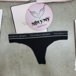 Quần lót Victoria Secret lọt khe thun cotton lưng logo màu trắng 415830qbf