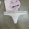 Quần lót Victoria Secret lọt khe thun cotton lưng logo màu trắng 415830qbf