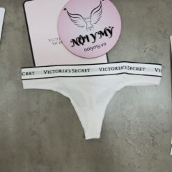Quần lót Victoria Secret lọt khe thun cotton lưng logo màu trắng 415830qbf