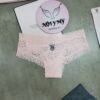 Quần lót Victoria’s Secret nửa mông ren màu hồng nhạt thêu logo 419058qa6
