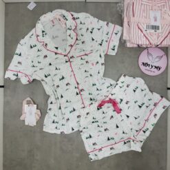 Pijama Victoria's Secret cotton màu trắng hoạ tiết 419568qfq