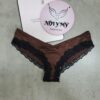 Quần lót Victoria Secret nửa mông thun lạnh phối ren màu nâu 424054qg6