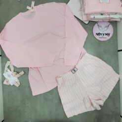 Set ngủ Victoria's Secret Chất Liệu Cotton Mềm Mại màu hồng 428584qe7