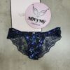 Quần lót Victoria Secret nửa mông satin đen hoa phối ren màu xanh dương 428900spq (Copy)
