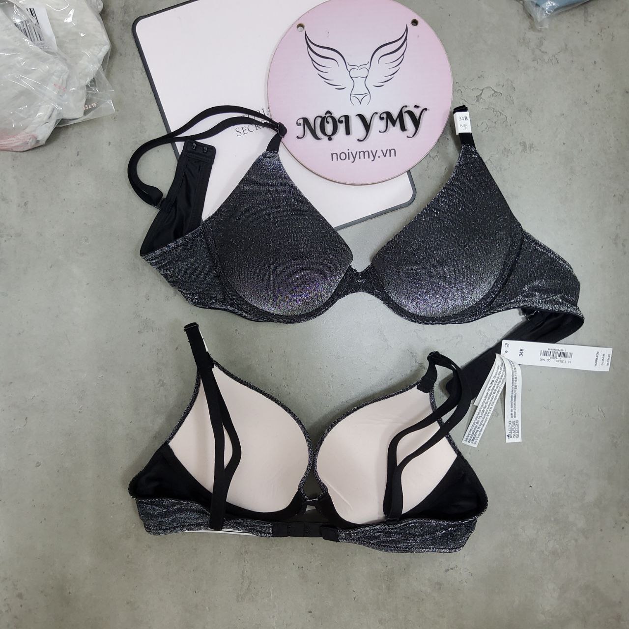 Áo lót Pink nâng vừa thun lạnh màu đen kim sa 430644qb4