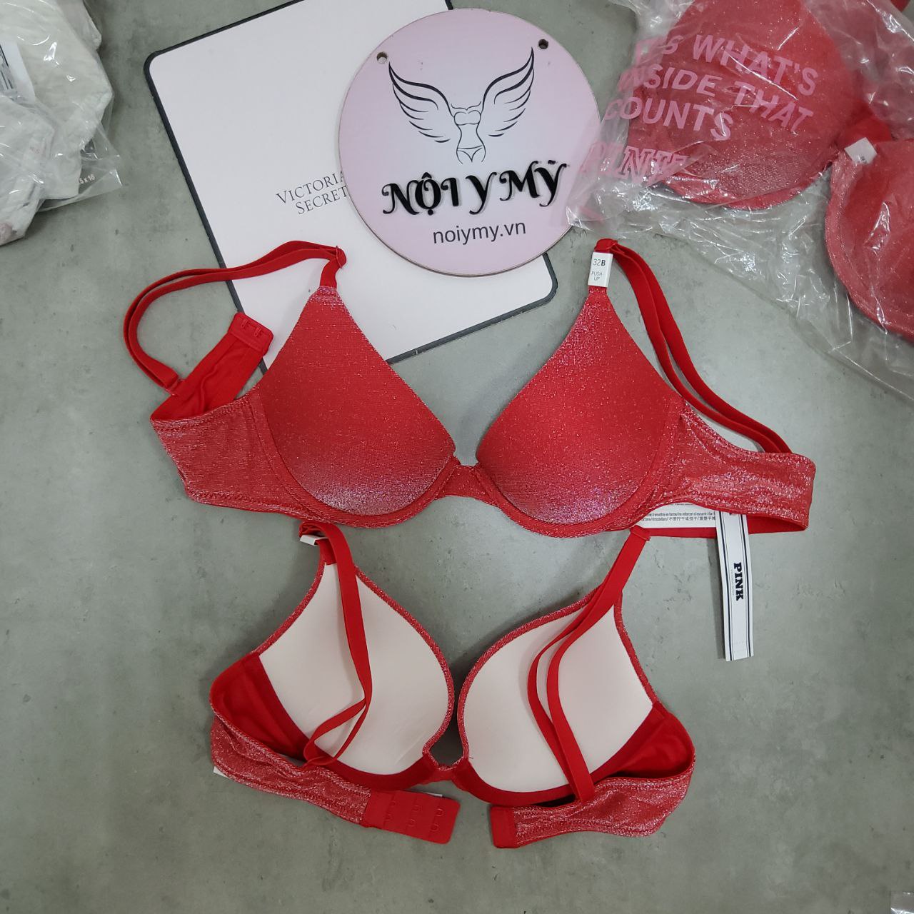 Áo lót Pink nâng vừa thun cotton viền kem màu da 428226seq