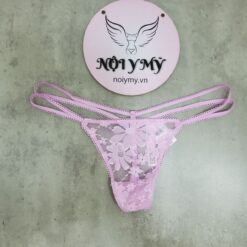 Quần lót Pink lọt khe ren lưới phối dây màu tím kim sa 430917qcj