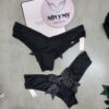 Quần lót Victoria Secret nửa mông thun lạnh phối ren phía sau đính nơ màu đen 431494qb4