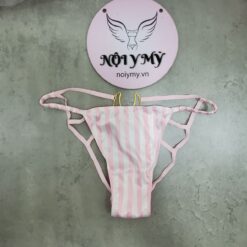 Quần lót Victoria Secret bikini satin hở mông màu hồng sọc 431516spc (Sao chép)
