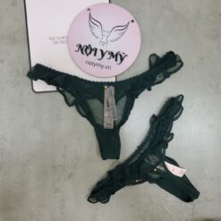 Quần lót Victoria Secret lọt khe ren lưới viền bèo phối chuông màu xanh lá 431517qcz (Sao chép)